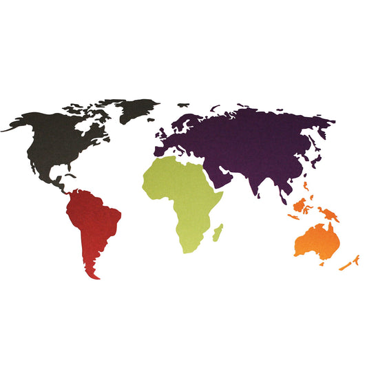 Akustik vægdekoration World Map (9mm AQsorb) - Flere farver